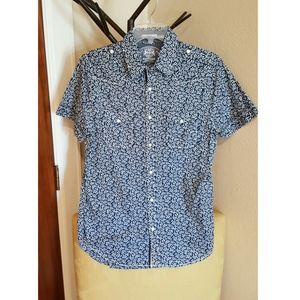 Express blue floral shirt